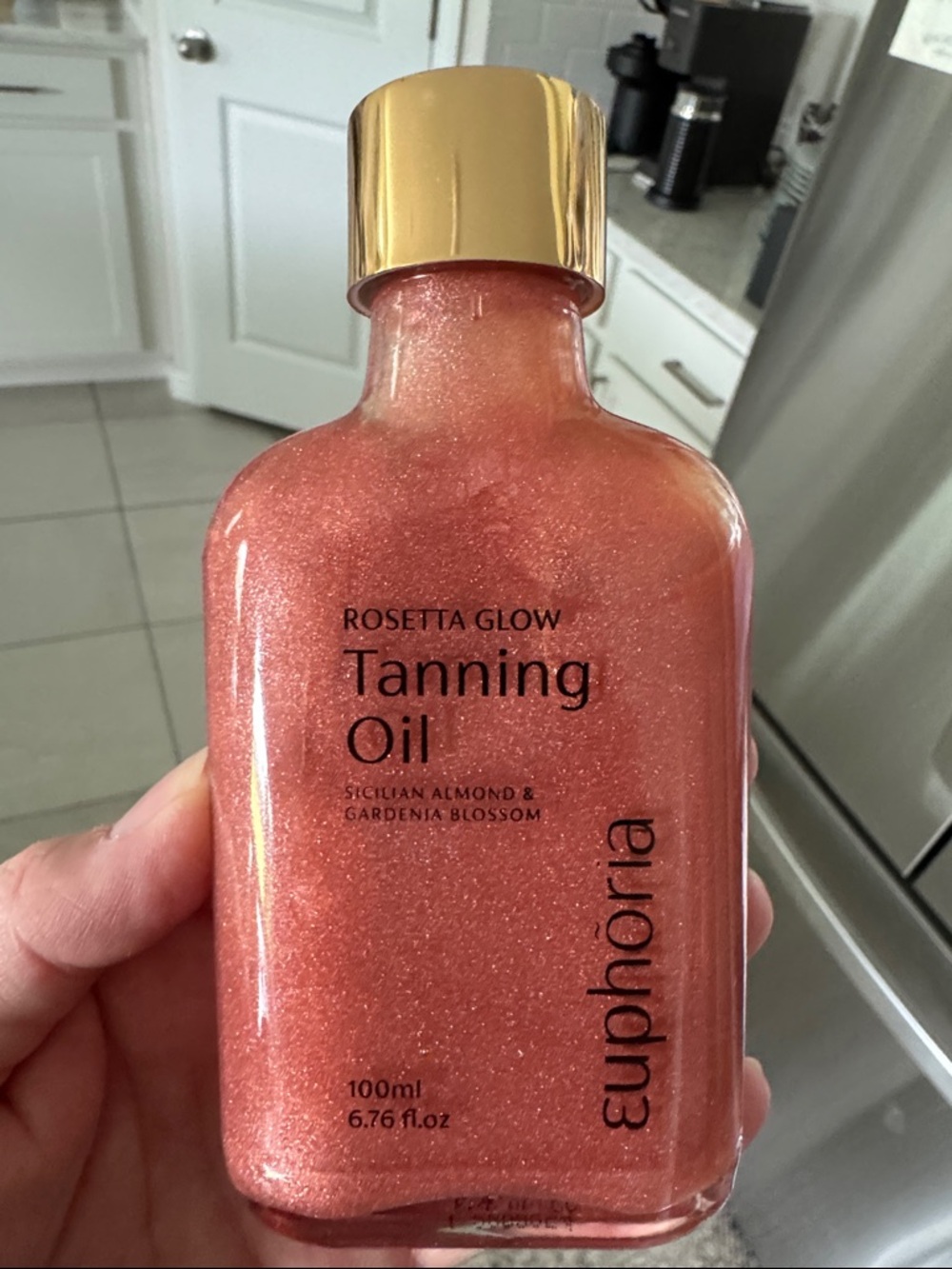 Euphoria Pure Bliss Natural Sunlit Rosetta Tanning Oil Pink Sparkles  NWT